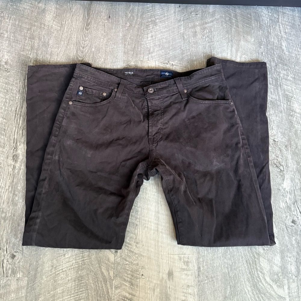 AG Adriano Goldschmied The Tellis Dark Brown Pants mens size 33 office work